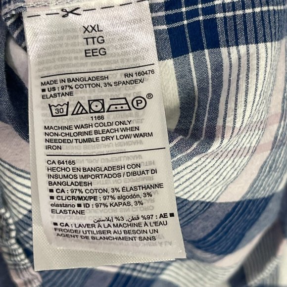 Old Navy Shirt XXL White Blue Mens Button Down Collard - Picture 5 of 12